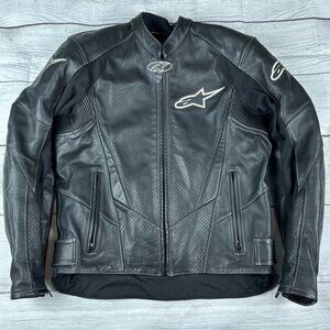 EUC Alpinestars Leather Motorcycle Jacket LIKE NEW, Black & White,Size 40 /Small